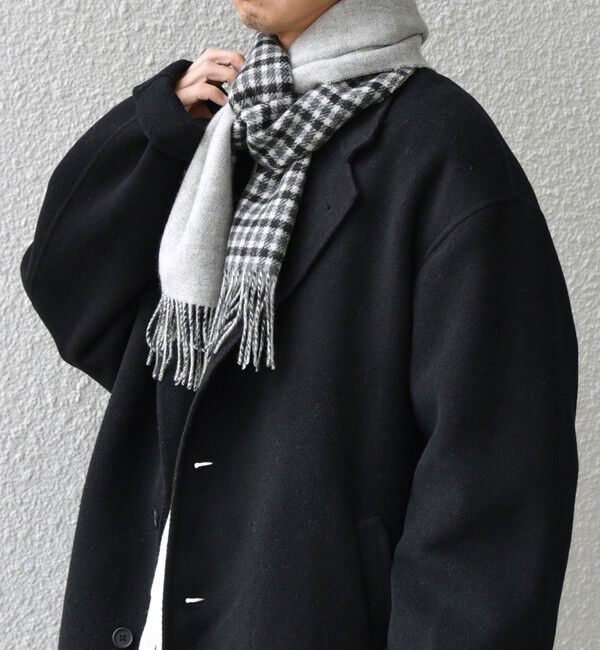 SHIPS any「SHIPS any: カシミヤ ダブルフェイス チェック マフラー 24FW◇」|マフラー|