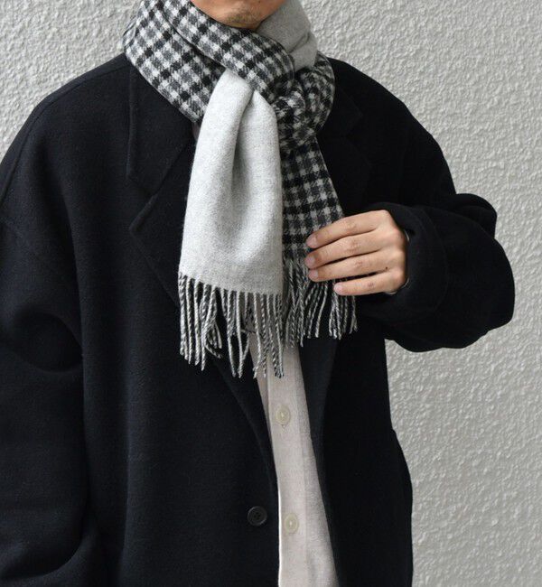 SHIPS any「SHIPS any: カシミヤ ダブルフェイス チェック マフラー 24FW◇」|マフラー|