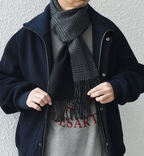 SHIPS any「SHIPS any: カシミヤ ダブルフェイス チェック マフラー 24FW◇」|マフラー|