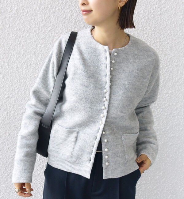SHIPS for women「〈手洗い可能〉パール モチーフ ボタン ジャッカル カーディガン」|カーディガン|