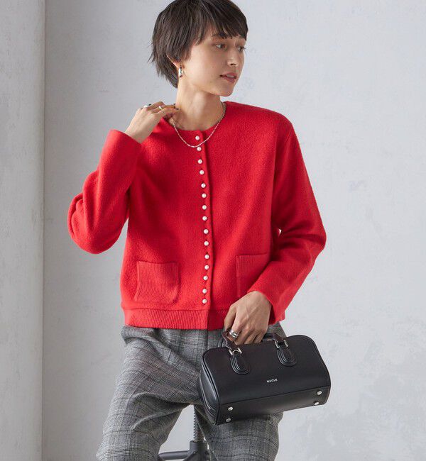 SHIPS for women「〈手洗い可能〉パール モチーフ ボタン ジャッカル カーディガン」|カーディガン|