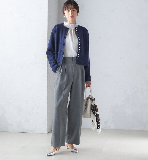 SHIPS for women「〈手洗い可能〉パール モチーフ ボタン ジャッカル カーディガン」|カーディガン|