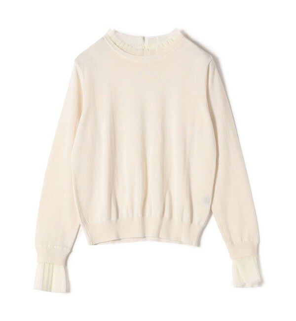 SHIPS for women「〈手洗い可能〉オーガンジー プリーツ ハイゲージ ニット」|ニット・セーター|