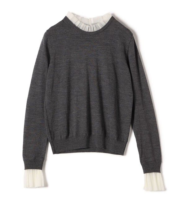 SHIPS for women「〈手洗い可能〉オーガンジー プリーツ ハイゲージ ニット」|ニット・セーター|