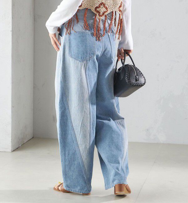 SHIPS for women「パッチワーク カーブ デニム」|デニム|