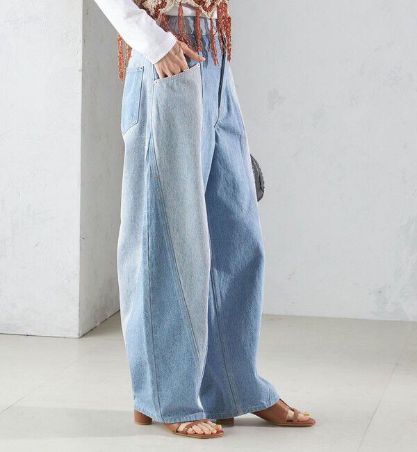 SHIPS for women「パッチワーク カーブ デニム」|デニム|