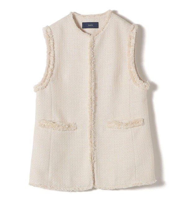 SHIPS for women「スラブ ツイード ロング ジレ（セレモニー対応可）」|ベスト・ジレ|