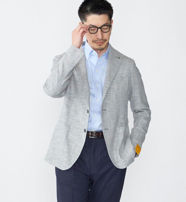 SHIPS「TAGLIATORE: メランジ グレー ホップサック ジャケット」|テーラードジャケット|