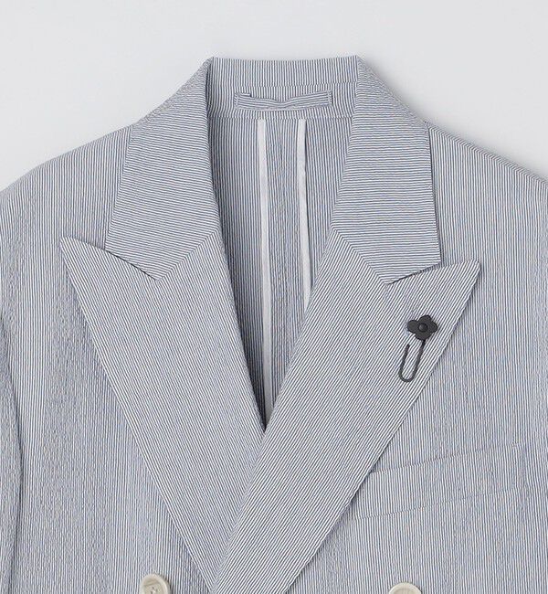 SHIPS「LARDINI: ROMA シアサッカー ダブルブレステッド ジャケット」|テーラードジャケット|