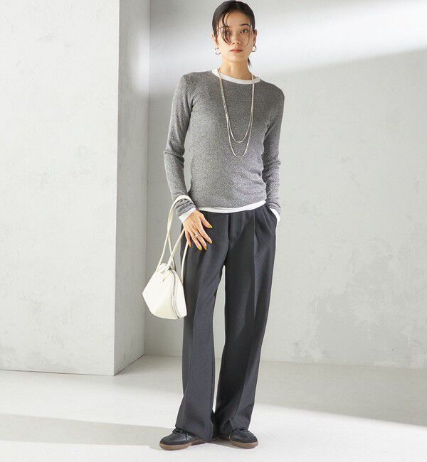 SHIPS for women「〈手洗い可能〉TUMUGITO(R) シャーク ツイード タック パンツ」|その他|