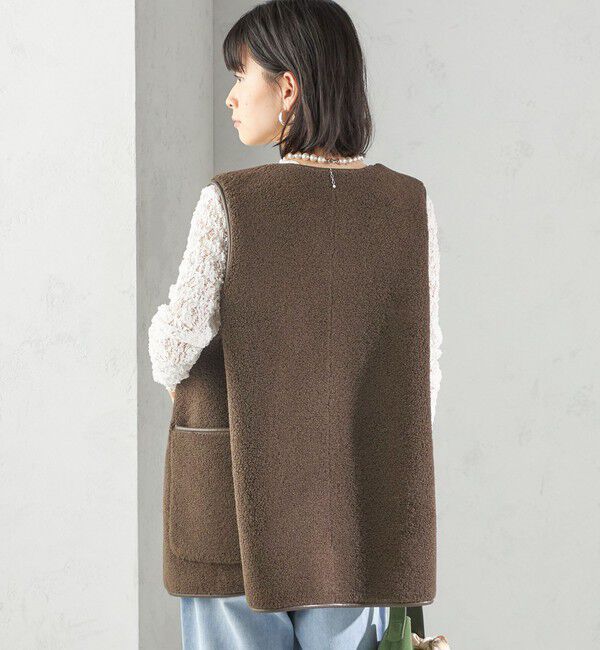 SHIPS for women「〈手洗い可能〉ボア フリース リバーシブル ベスト」|ベスト・ジレ|