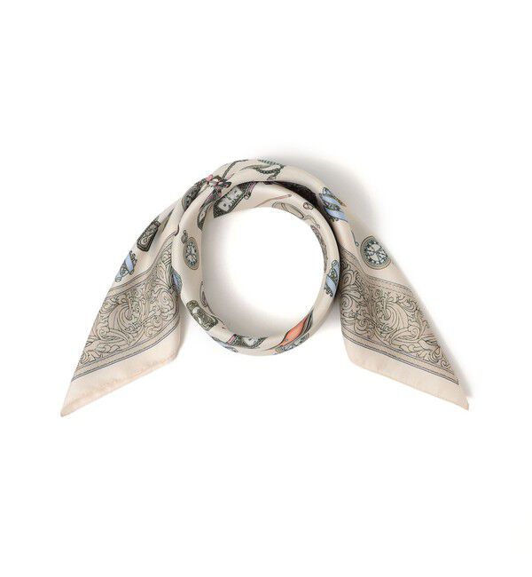 SHIPS any「AULENTTI: クラシカル モチーフ プリント スカーフ」|バンダナ・スカーフ|ベージュ