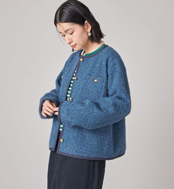 SHIPS for women「SHIPS NINE CASE: ノーカラー ジャケット」|ノーカラージャケット|