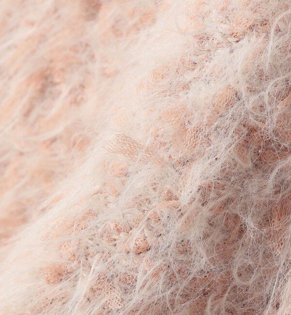 SHIPS for women「【WEB限定】〈手洗い可能〉チュール フェザー MIX ニット ベスト」|ベスト・ジレ|