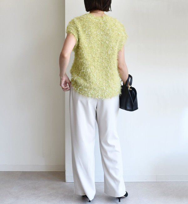 SHIPS for women「【WEB限定】〈手洗い可能〉チュール フェザー MIX ニット ベスト」|ベスト・ジレ|