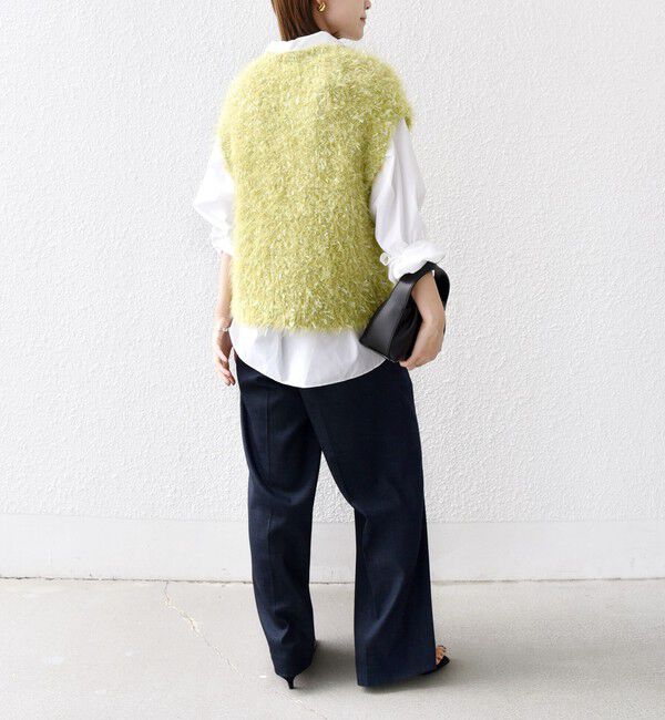 SHIPS for women「【WEB限定】〈手洗い可能〉チュール フェザー MIX ニット ベスト」|ベスト・ジレ|