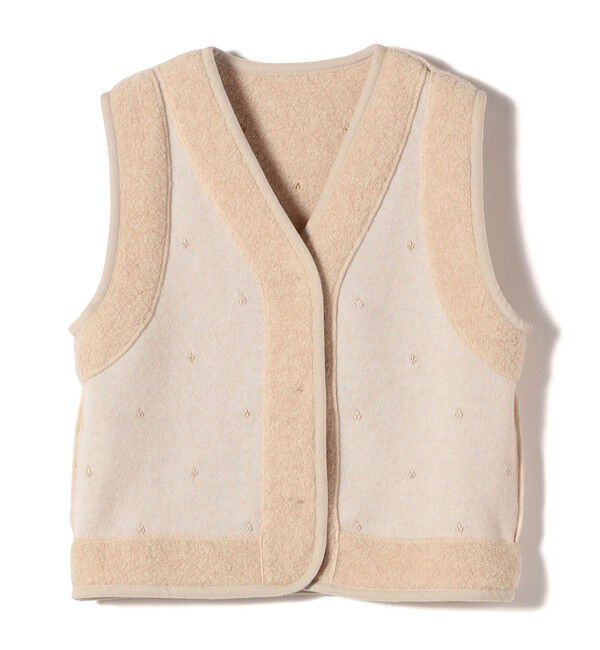 SHIPS for women「【SHIPS別注】assiette:ウール混 ボア 刺繍 ベスト」|ベスト・ジレ|