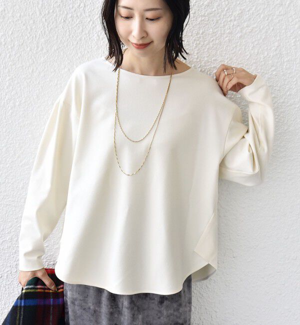 SHIPS for women「〈手洗い可能〉両面起毛 裾 ラウンド デザイン プルオーバー」|シャツ・ブラウス|