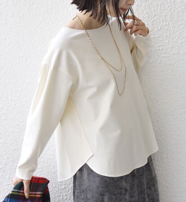 SHIPS for women「〈手洗い可能〉両面起毛 裾 ラウンド デザイン プルオーバー」|シャツ・ブラウス|