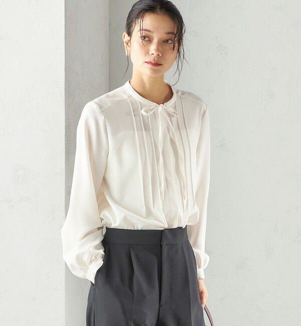 SHIPS for women「〈洗濯機可能〉無地 / プリント ピンタック ブラウス（セレモニー対応可）」|シャツ・ブラウス|