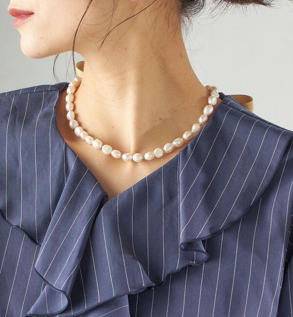 SHIPS for women「シルク リボン 淡水 パール ネックレス」|ネックレス|