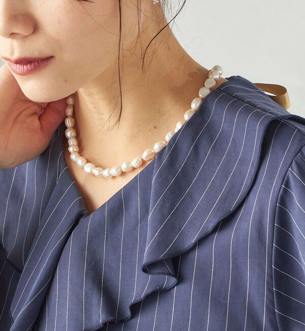 SHIPS for women「シルク リボン 淡水 パール ネックレス」|ネックレス|
