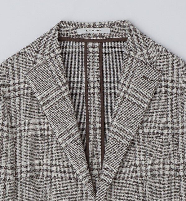 SHIPS「TAGLIATORE: コットン メッシュ グレンチェック ジャケット」|テーラードジャケット|