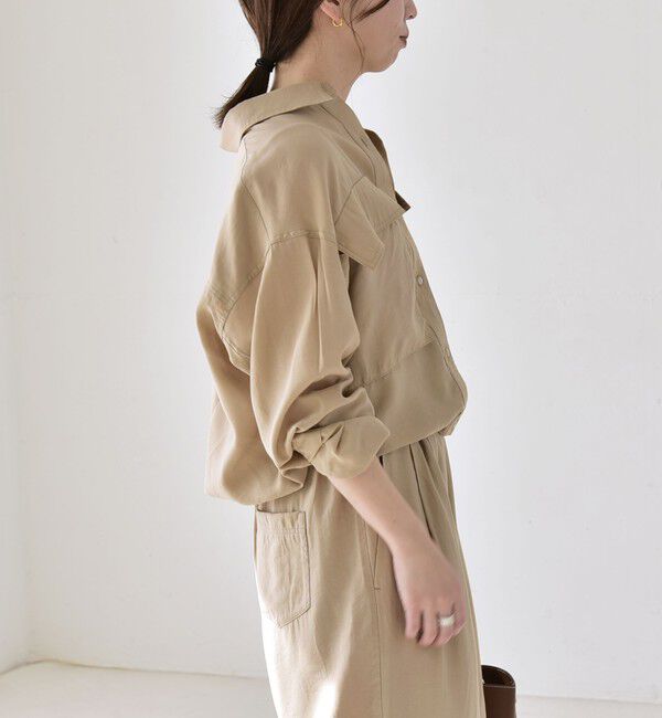 quaranciel「quaranciel:〈洗濯機可能〉ドロスト コンパクト ポケット レギュラー シャツ」|シャツ・ブラウス|