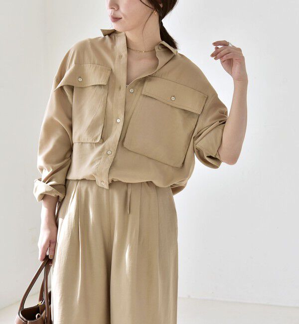 quaranciel「quaranciel:〈洗濯機可能〉ドロスト コンパクト ポケット レギュラー シャツ」|シャツ・ブラウス|