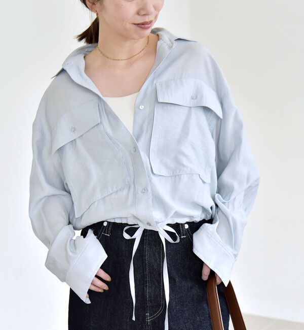 quaranciel「quaranciel:〈洗濯機可能〉ドロスト コンパクト ポケット レギュラー シャツ」|シャツ・ブラウス|