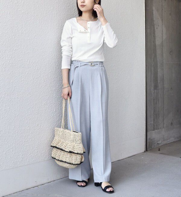 SHIPS Colors 「SHIPS Colors:〈手洗い可能〉シアー ドライタッチ ヘンリーネック TEE◇」|Tシャツ・カットソー|