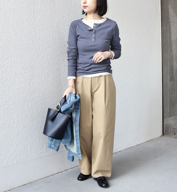 SHIPS Colors 「SHIPS Colors:〈手洗い可能〉シアー ドライタッチ ヘンリーネック TEE◇」|Tシャツ・カットソー|