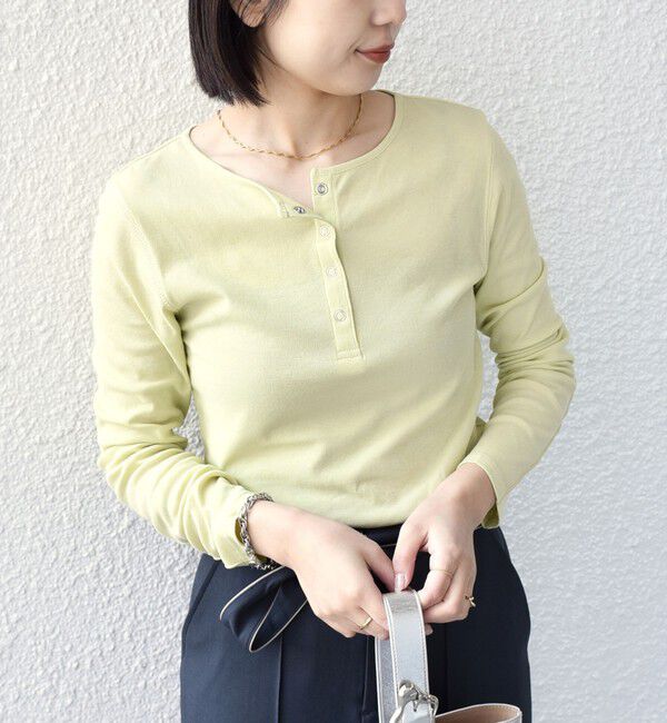 SHIPS Colors 「SHIPS Colors:〈手洗い可能〉シアー ドライタッチ ヘンリーネック TEE◇」|Tシャツ・カットソー|