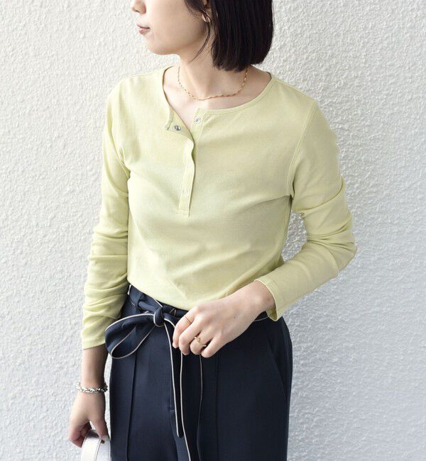 SHIPS Colors 「SHIPS Colors:〈手洗い可能〉シアー ドライタッチ ヘンリーネック TEE◇」|Tシャツ・カットソー|