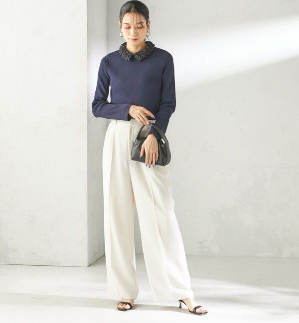 SHIPS for women「〈接触冷感 / UVカット〉Refinel セミ ワイド パンツ（セレモニー対応可）」|その他|