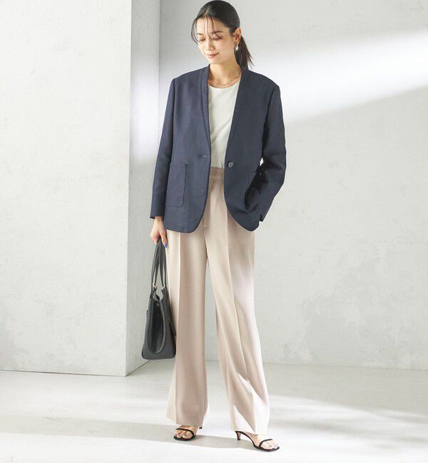 SHIPS for women「〈接触冷感 / UVカット〉Refinel セミ ワイド パンツ（セレモニー対応可）」|その他|