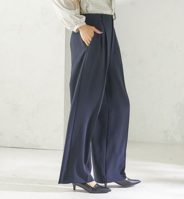 SHIPS for women「〈接触冷感 / UVカット〉Refinel セミ ワイド パンツ（セレモニー対応可）」|その他|