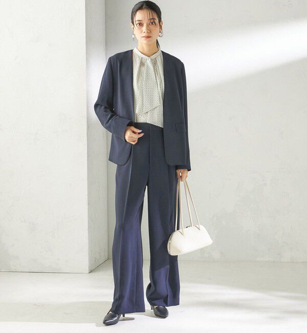 SHIPS for women「〈接触冷感 / UVカット〉Refinel セミ ワイド パンツ（セレモニー対応可）」|その他|