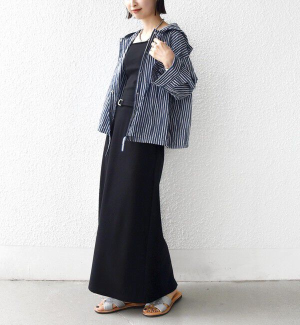 SHIPS for women「【WEB限定】〈手洗い可能〉ストライプ フード 羽織り シャツ」|シャツ・ブラウス|