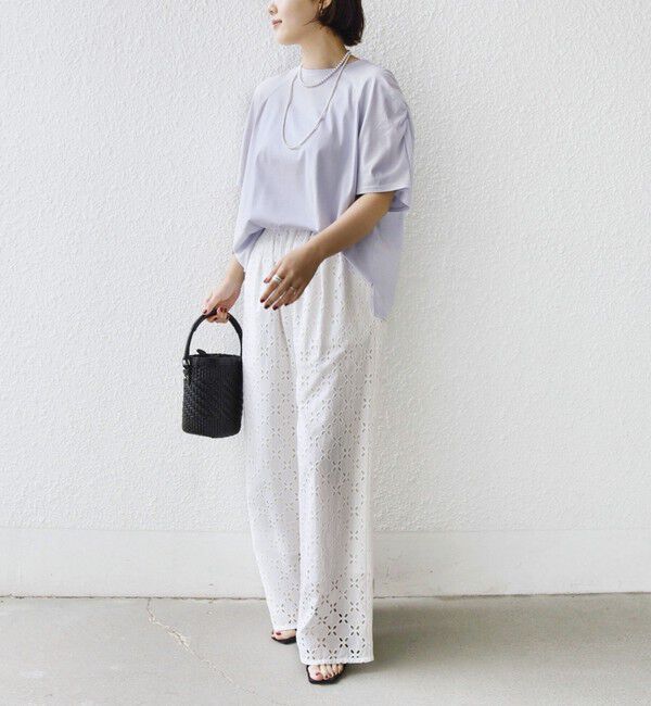 SHIPS for women「《予約》〈手洗い可能〉ボーダー / ソリッド 袖ギャザー ショートスリーブ プルオーバー」|Tシャツ・カットソー|