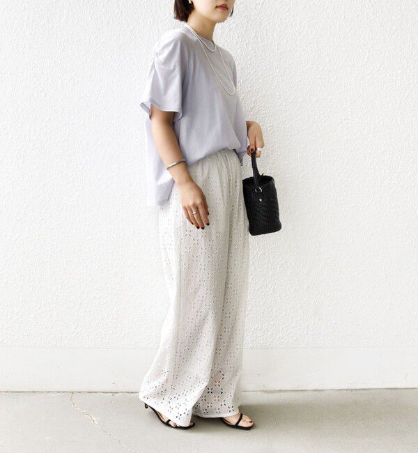 SHIPS for women「《予約》〈手洗い可能〉ボーダー / ソリッド 袖ギャザー ショートスリーブ プルオーバー」|Tシャツ・カットソー|