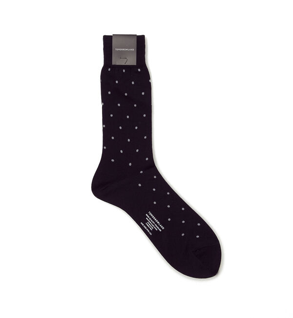 TOMORROWLAND GOODS「TOMORROWLAND コットンナイロン ドットソックス」|ソックス|ネイビー系