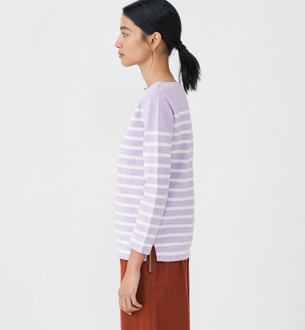 MACPHEE「コットンボーダー ボートネックプルオーバー」|Tシャツ・カットソー|