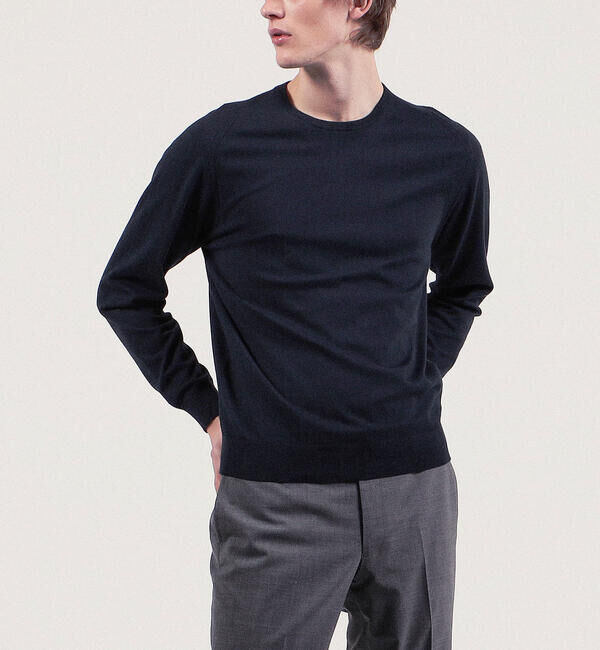 TOMORROWLAND MENS「スビンコットン クルーネックプルオーバー」|ニット・セーター|