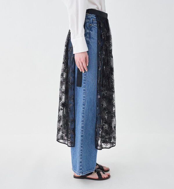 MACPHEE「メッシュスパンコール ラップスカート」|スカート|