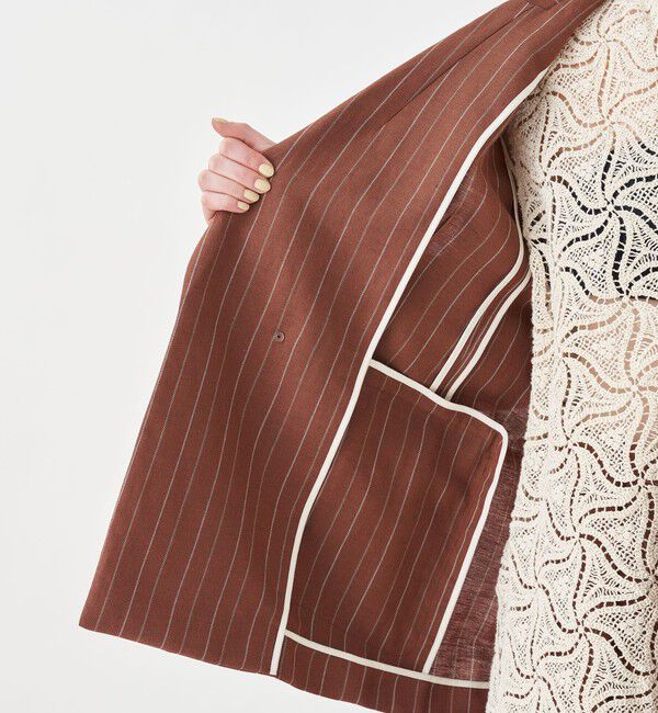 MACPHEE「ダブルカバーリネン ピークドラペルジャケット」|テーラードジャケット|