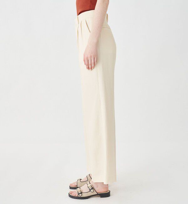 MACPHEE「コットンアセテートツイル タックフレアパンツ」|スラックス|