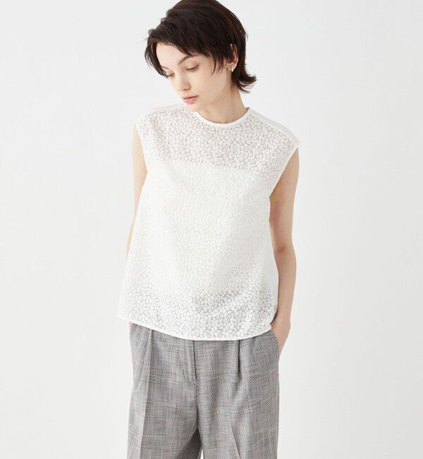 TOMORROWLAND collection「ビーンズエンブロイダリー ノースリーブブラウス」|シャツ・ブラウス|