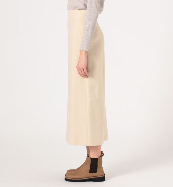 MACPHEE「ウールナイロンフランネル Iラインナロースカート」|タイト|
