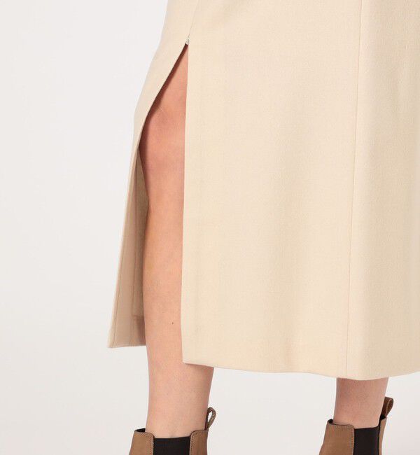 MACPHEE「ウールナイロンフランネル Iラインナロースカート」|タイト|